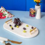 WHITE-MARBLE-OVAL-TRAY-WITH-METAL-HANDLE