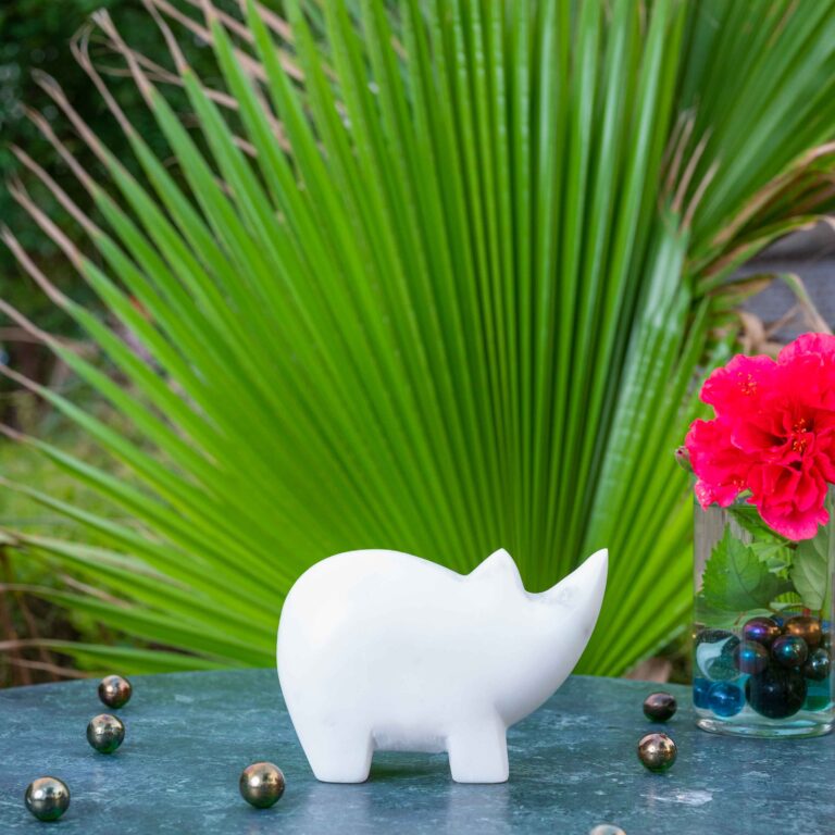WHITE-MARBLE-RHINO-OBJECT
