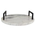 black and white marble tray