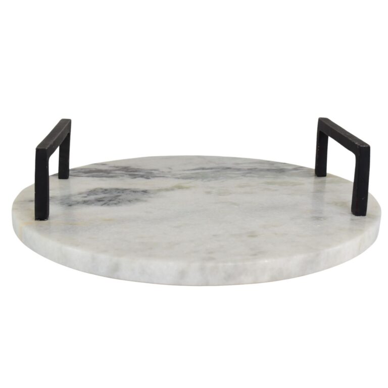 black and white marble tray