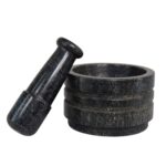 black marble mortar and pestles