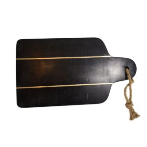 black marble platters with brass inlay