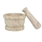 brown marble mortar and pestles
