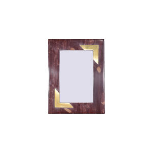 Chocolate Marble Photo Frame With Brass Inlay