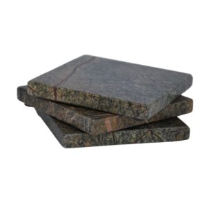 forest green square coasters