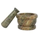 green marble mortar and pestles