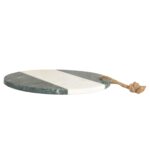 green white marble platters