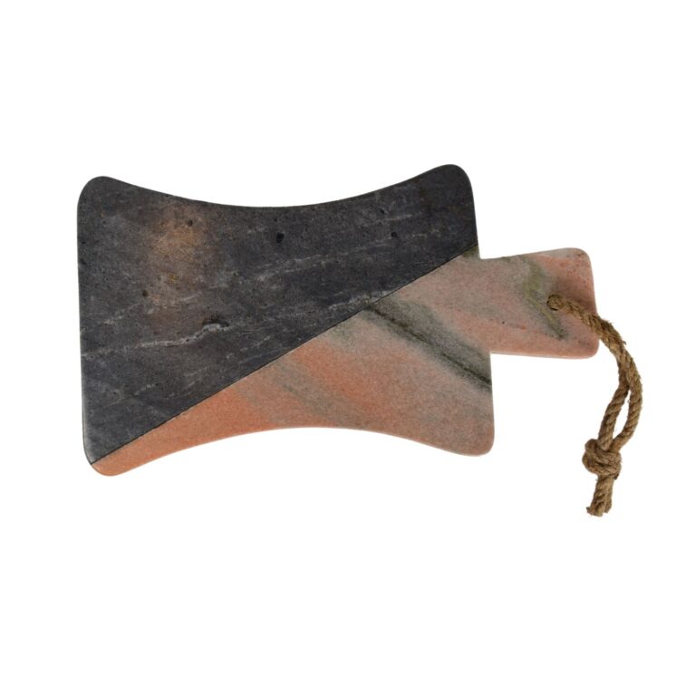 pink and grey marble platter