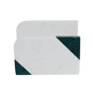 white and green marble tissue holders