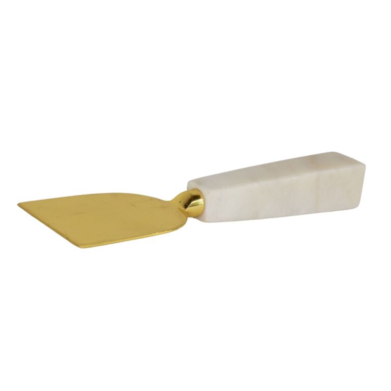 white marble and brass cutlery
