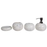 White Marble Bathroom Set Round