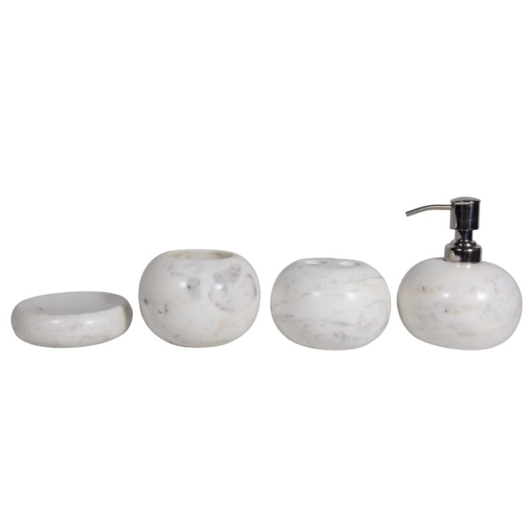 White Marble Bathroom Set Round