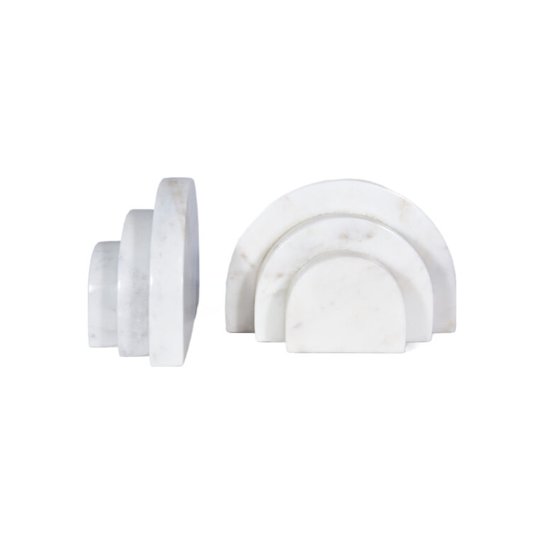 White Marble Bookend