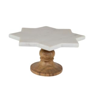 white marble cake stand