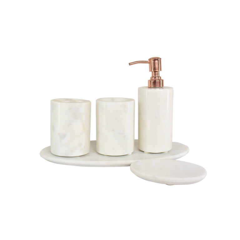 white marble bathroom set