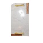 wood and white marble tray