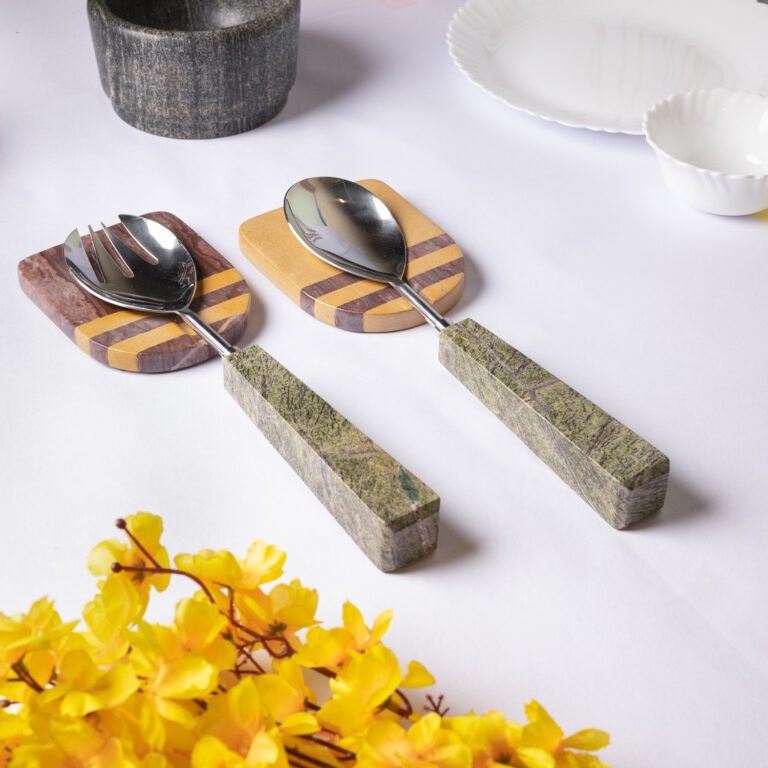 green-marble-cutlery-set