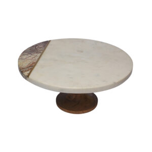 brown-white-marble-cake-stand-single-tier