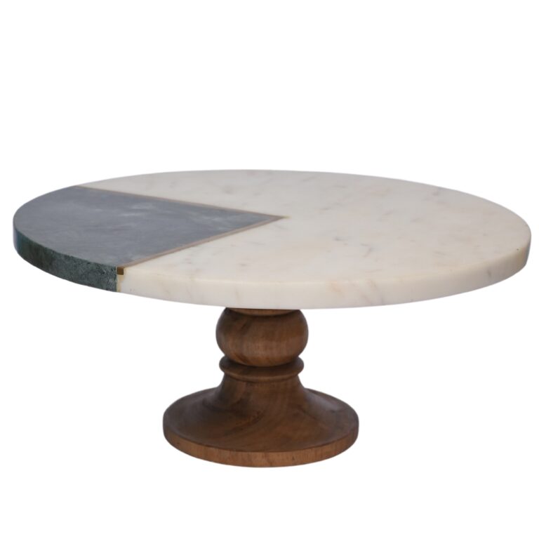 white-and-green-marble-single-tier-cake-stand
