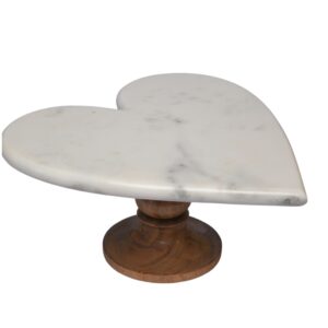 white-marble-heart-shape-single-tier-cake-stand