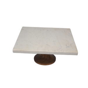 white-marble-square-single-tier-cake-stand
