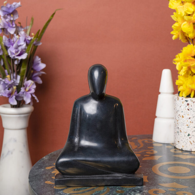Black Marble Buddha Statue