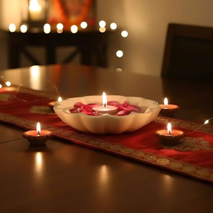 Dasiy Flower Urli decorative bowl for home décor – traditional floral urli for floating flowers, candles, and festive decoration – Buy online at Luxlina