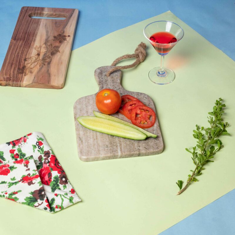 BROWN MARBLE PLATTER WITH HOLE