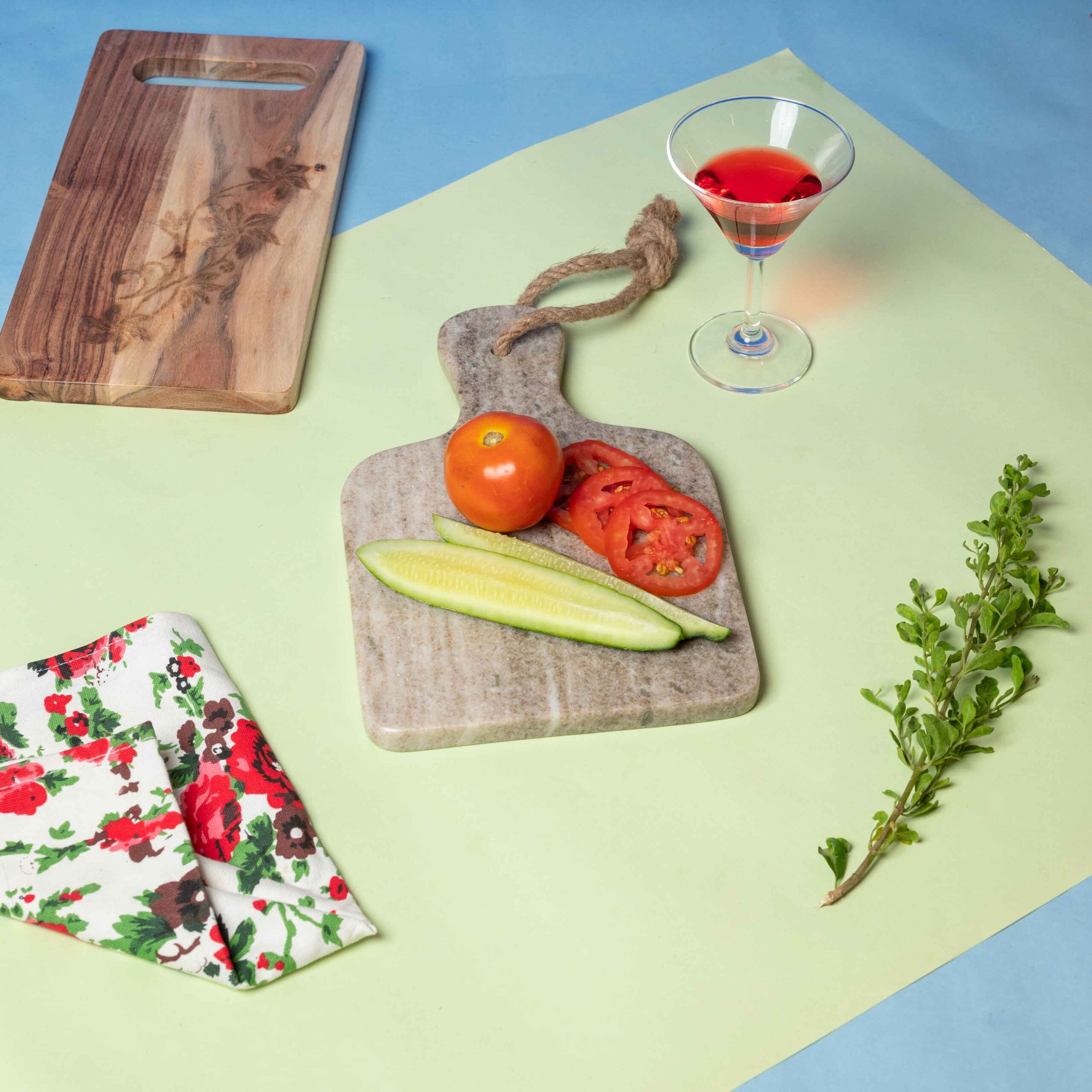 BROWN MARBLE PLATTER WITH HOLE