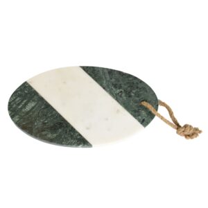 GREEN WHITE MARBLE OVAL PLATTER