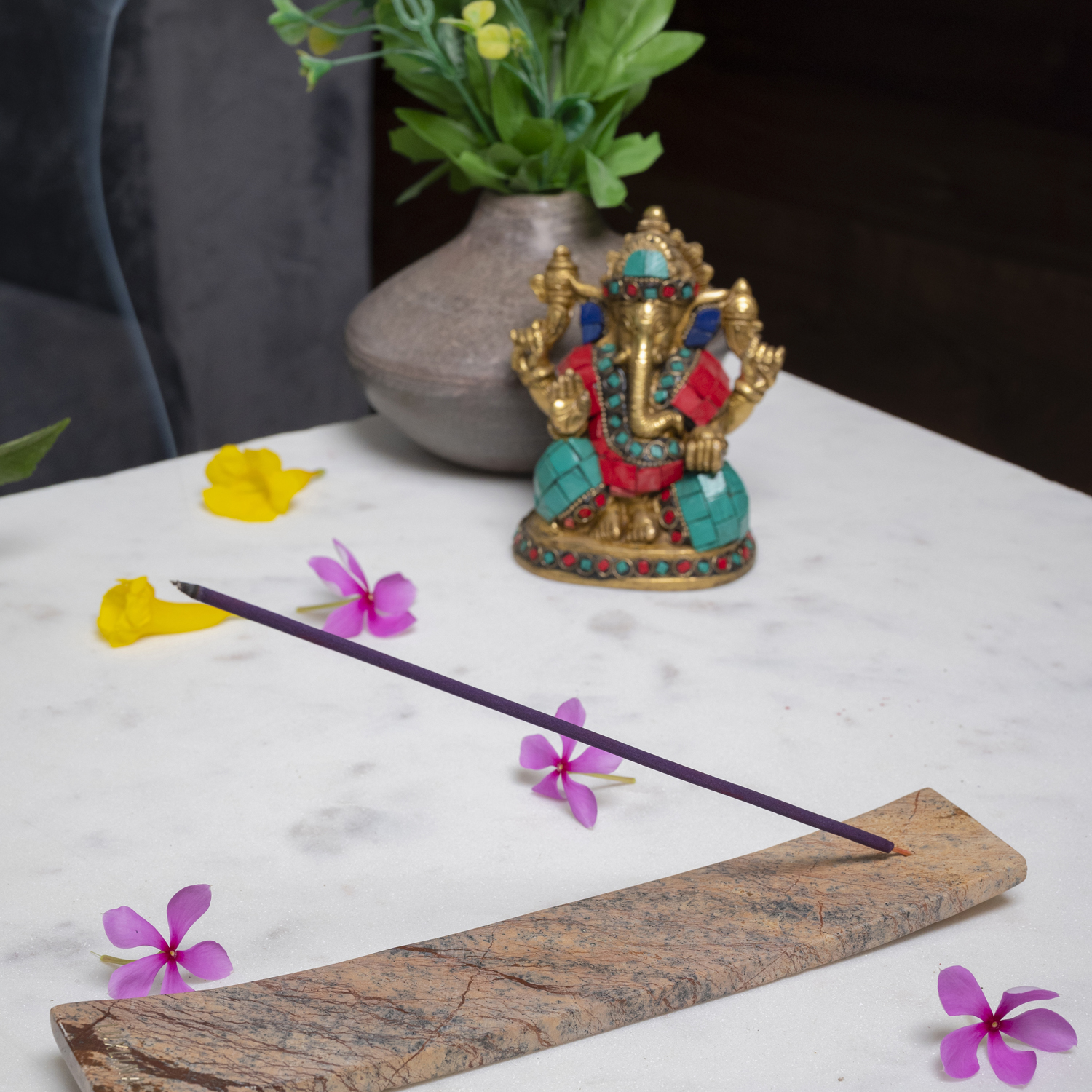 Brown Marble Incense Holder